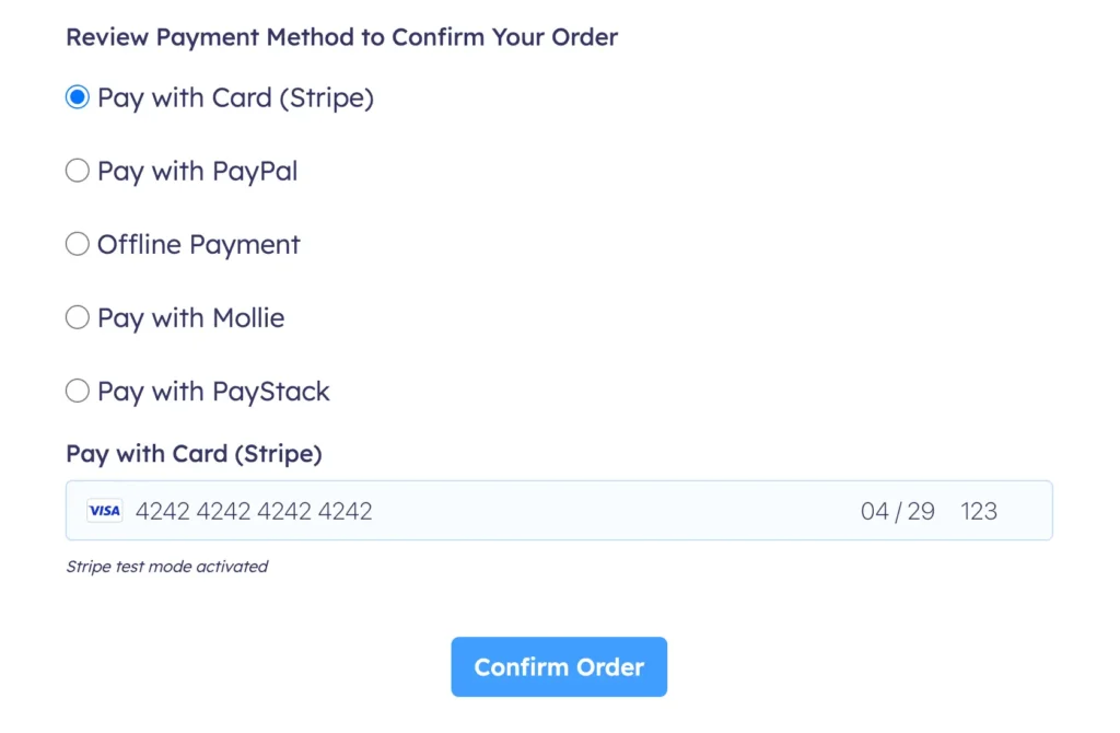 Fluent Forms payment